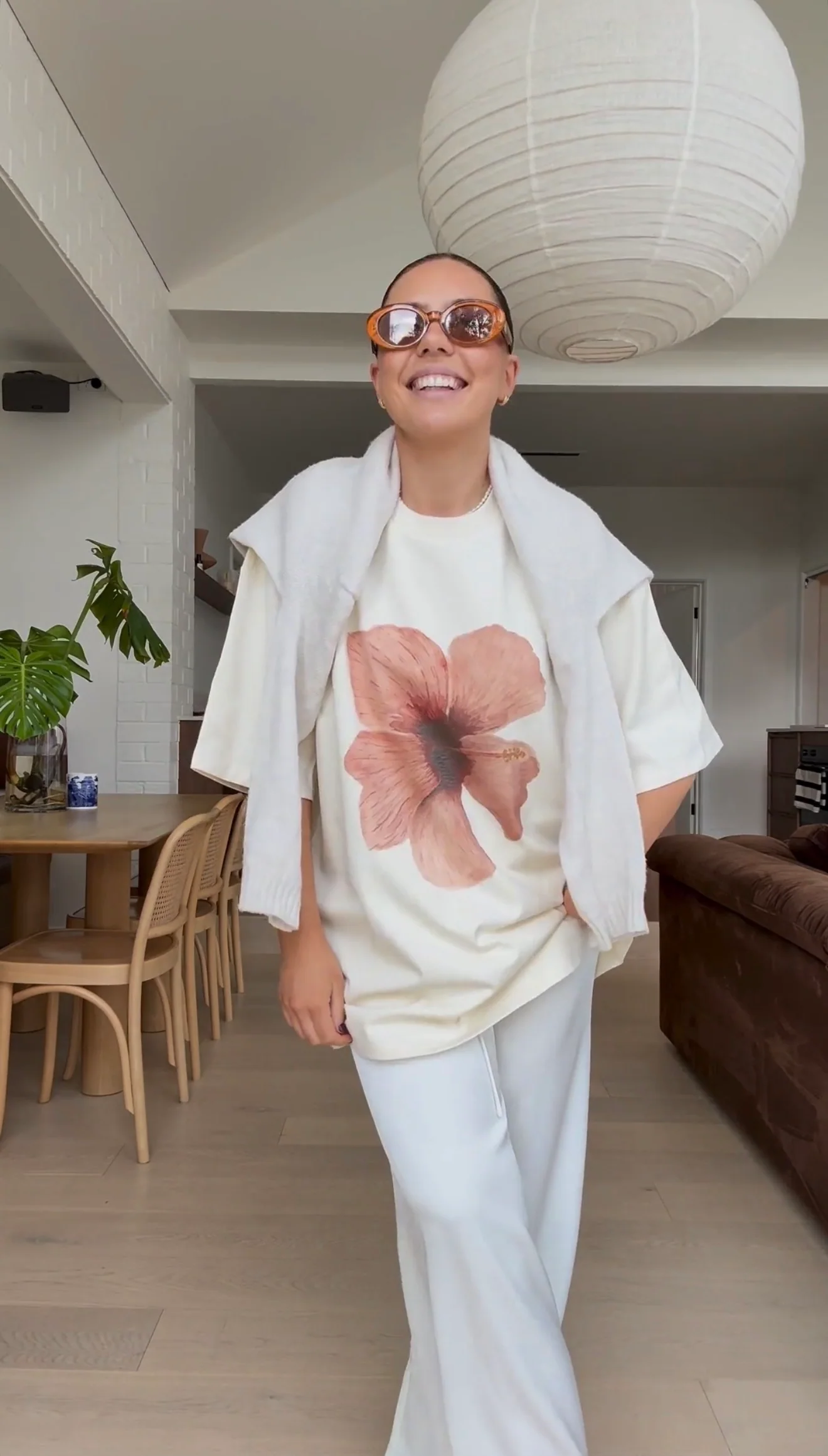 Burgundy Hibiscus Oversize Tee - Image 3