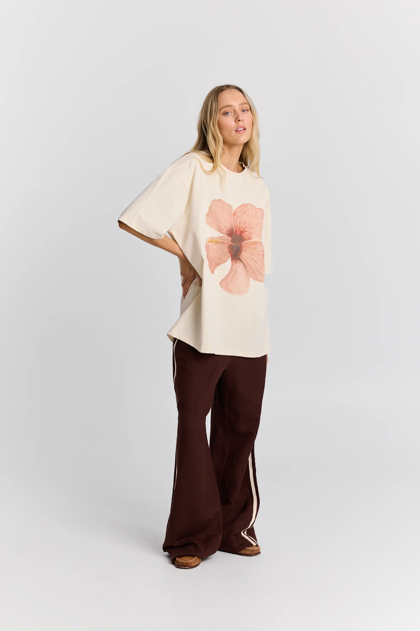 Burgundy Hibiscus Oversize Tee - Image 6