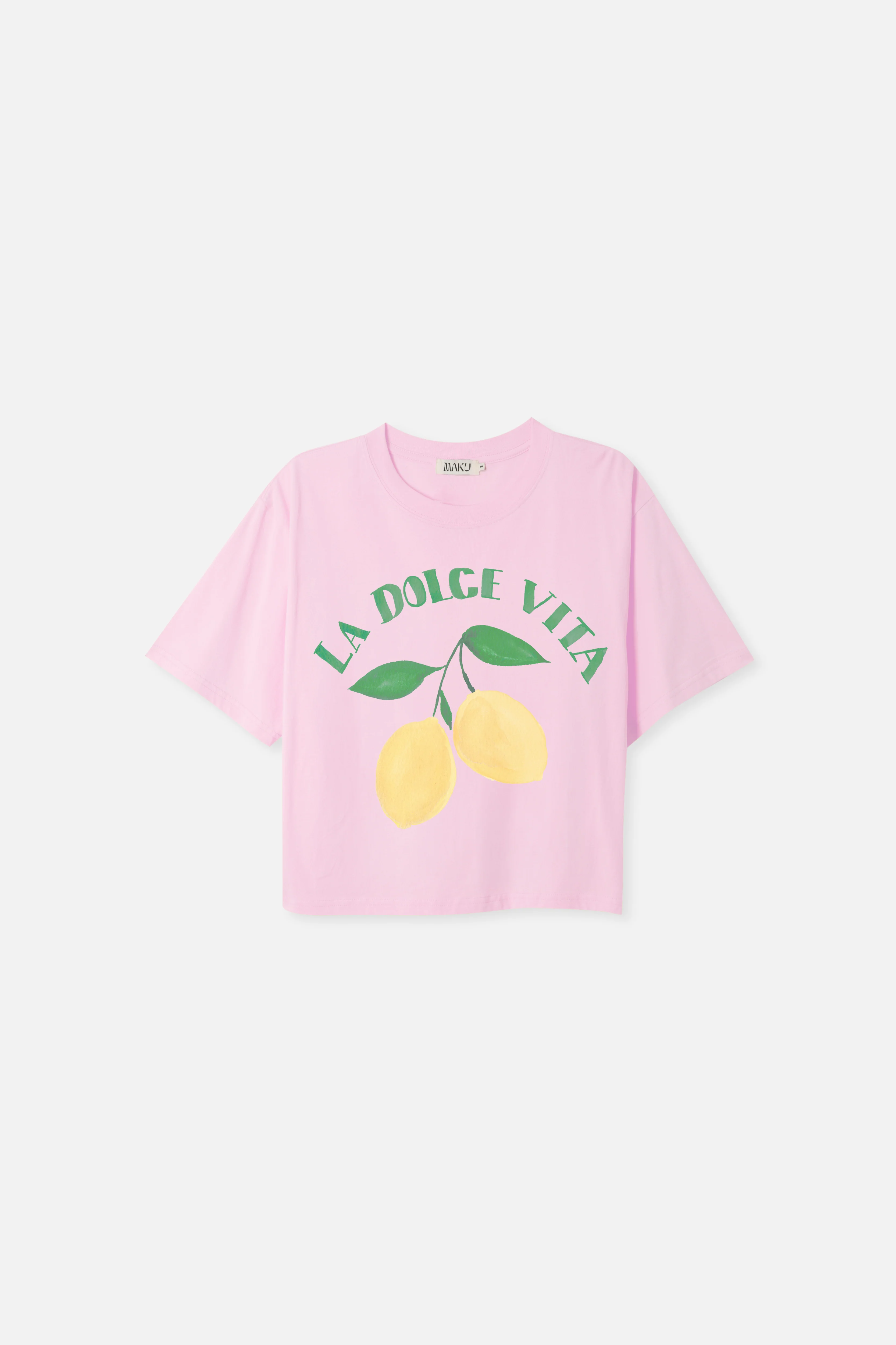 Lemon Dolce Vita Boxy Crop Tee