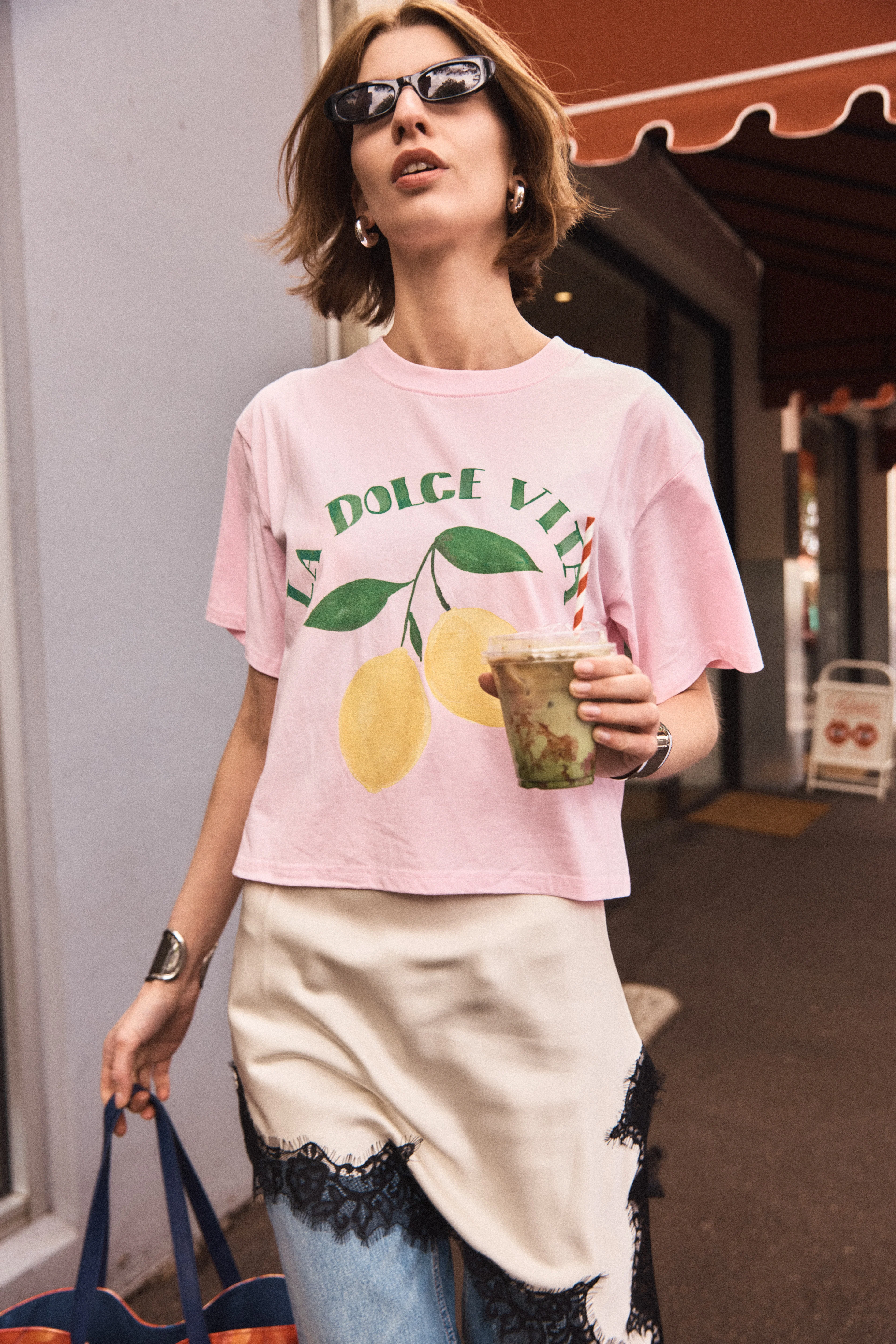 Lemon Dolce Vita Boxy Crop Tee - Image 2