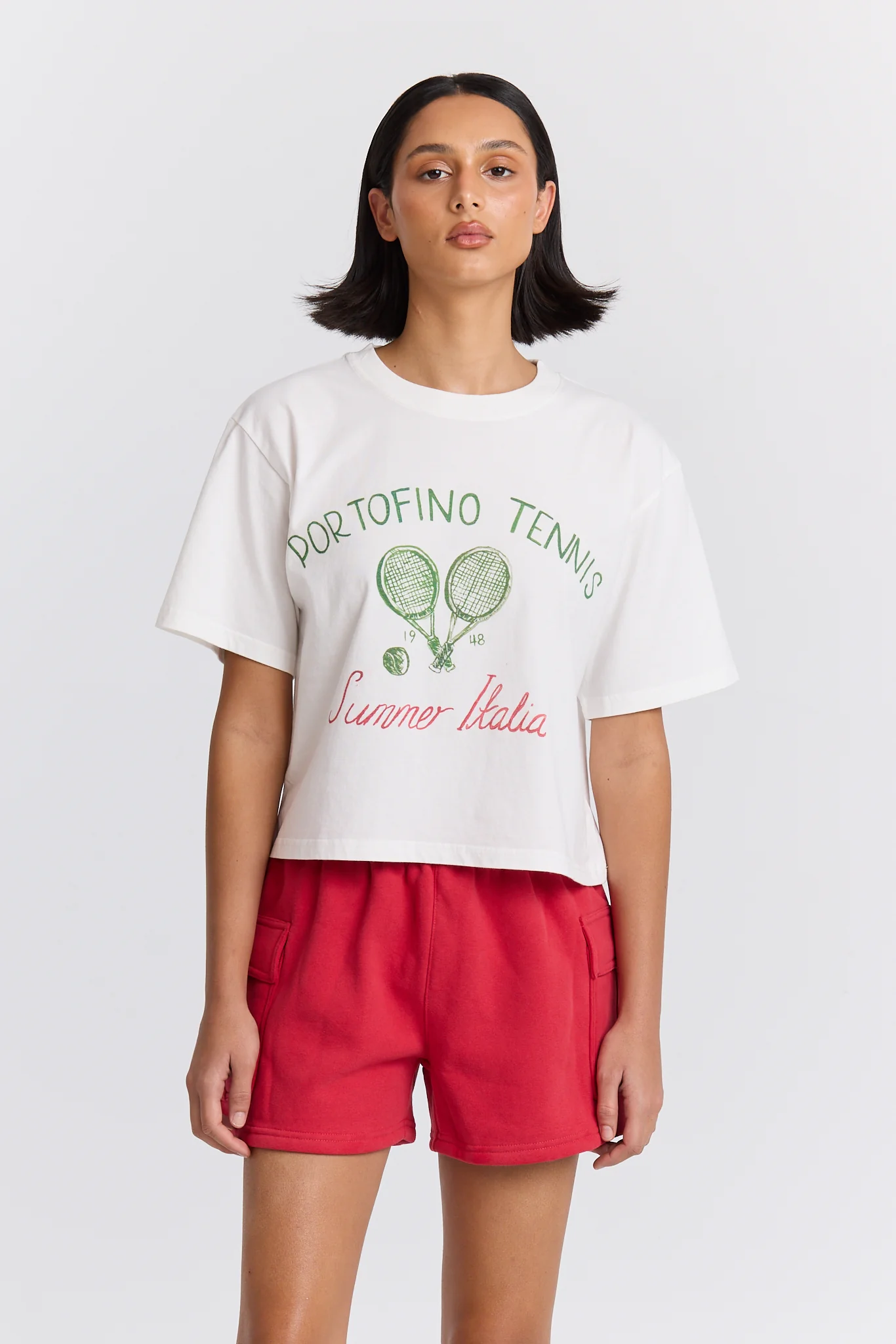 Portofino Tennis Boxy Crop Tee - Image 4